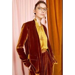 Ulla Johnson Bobbi Velvet Blazer Topaz